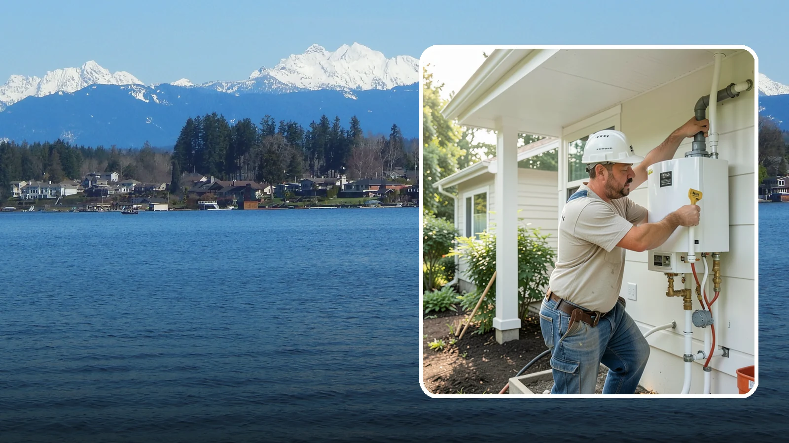 Tankless Water Heater Installation in Lake Stevens, Snohomish County, WA - Tankless water heater installation delivering endless hot water and lower standby energy loss.