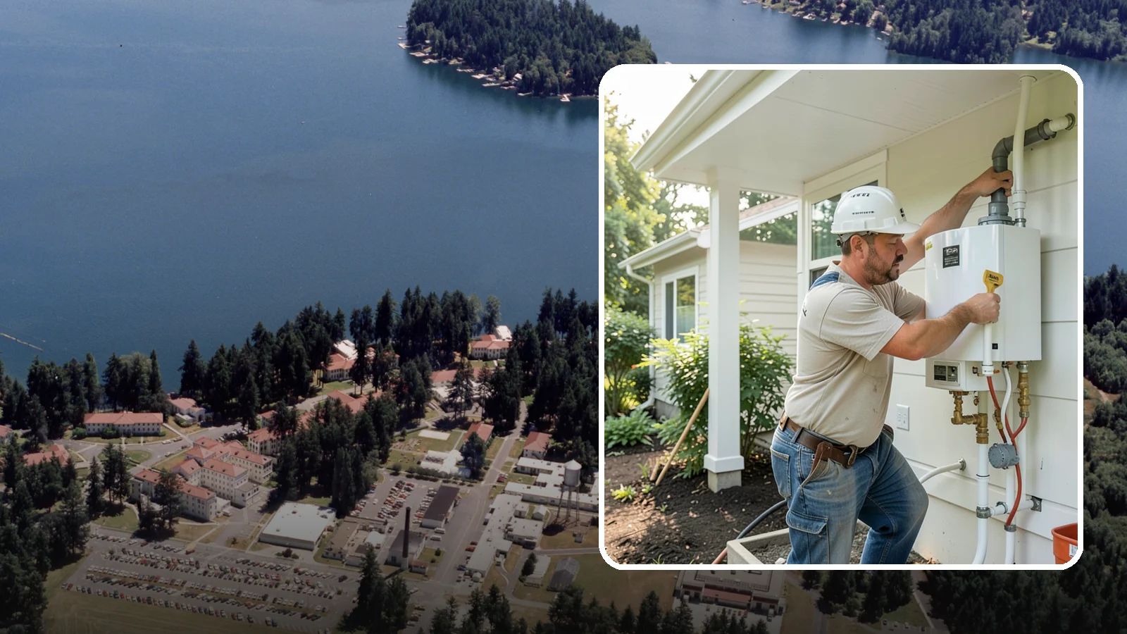 Tankless Water Heater Installation in Lakewood, Pierce County, WA - Tankless water heater installation delivering endless hot water and lower standby energy loss.
