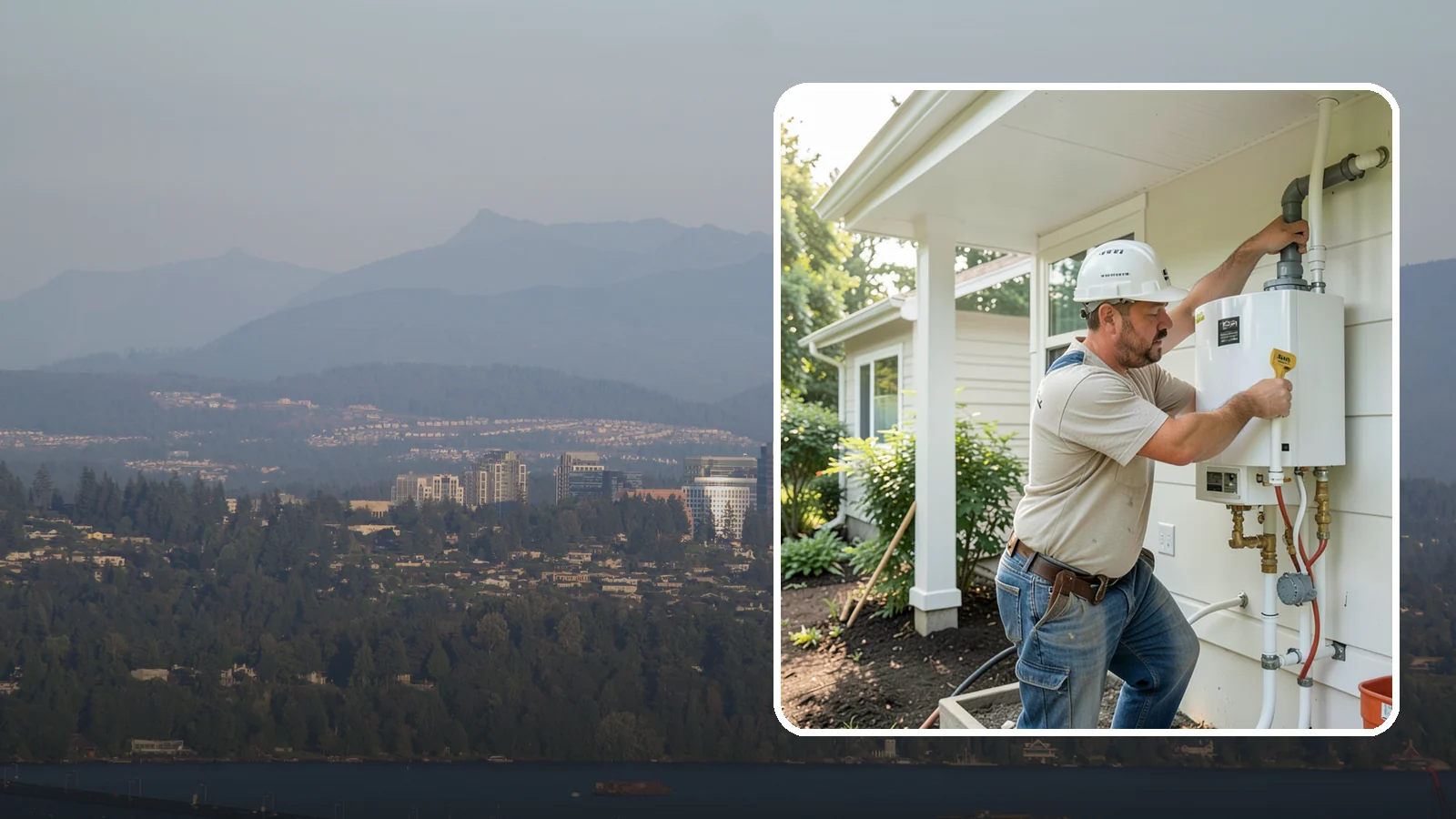 Tankless Water Heater Installation in Medina, King County, WA - Tankless water heater installation delivering endless hot water and lower standby energy loss.