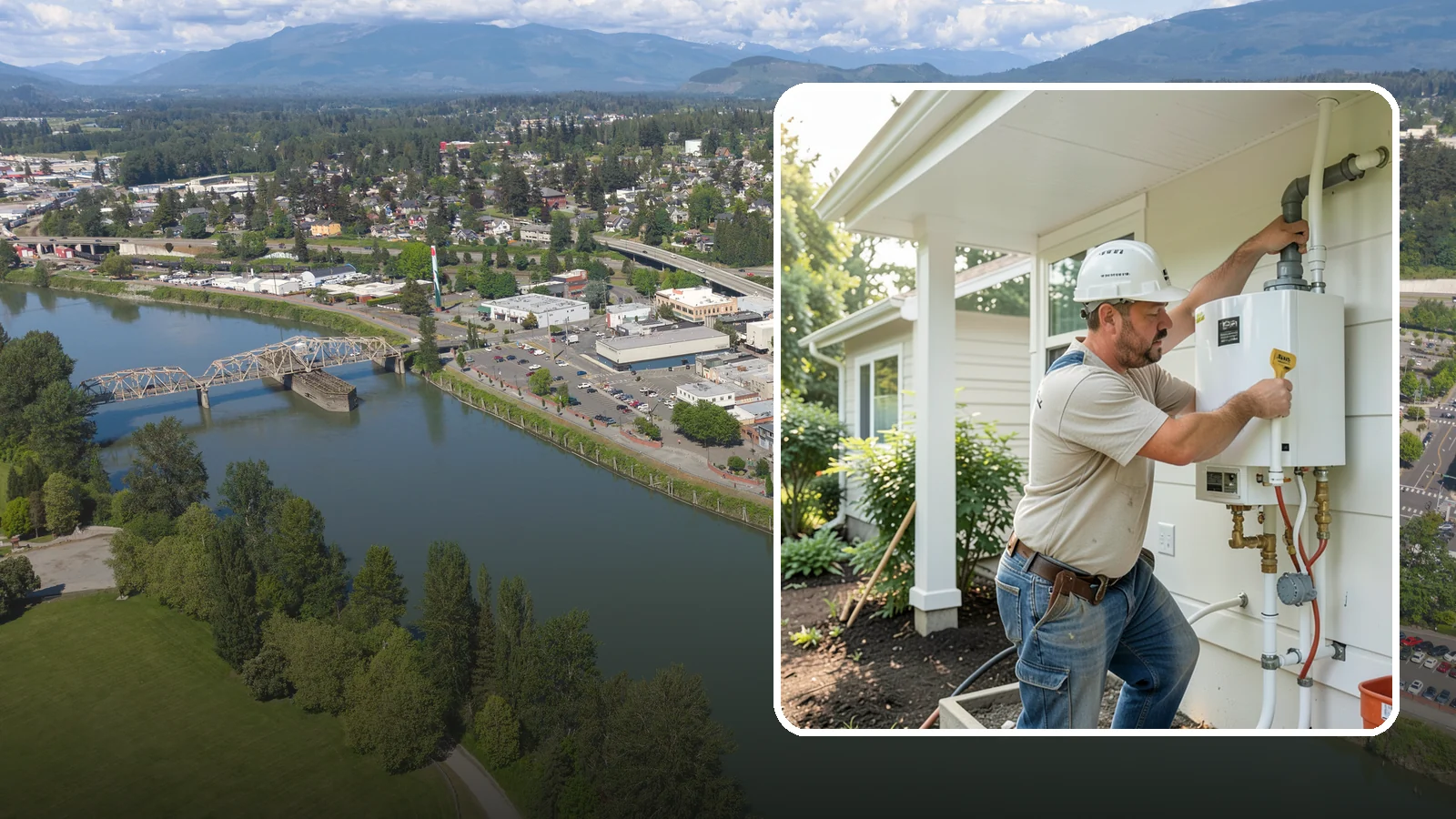 Tankless Water Heater Installation in Mount Vernon, Skagit County, WA - Tankless water heater installation delivering endless hot water and lower standby energy loss.