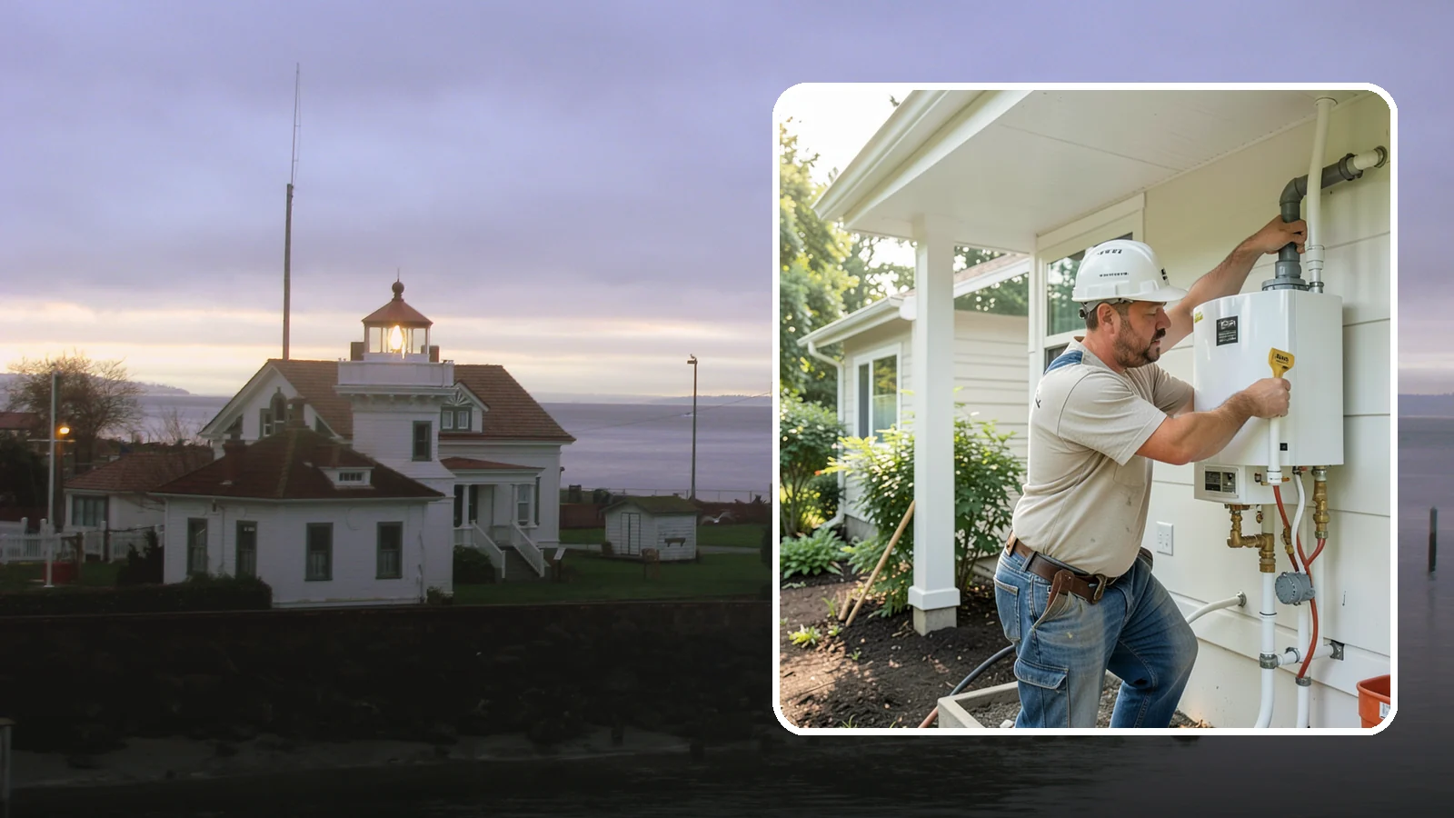 Tankless Water Heater Installation in Mukilteo, Snohomish County, WA - Tankless water heater installation delivering endless hot water and lower standby energy loss.