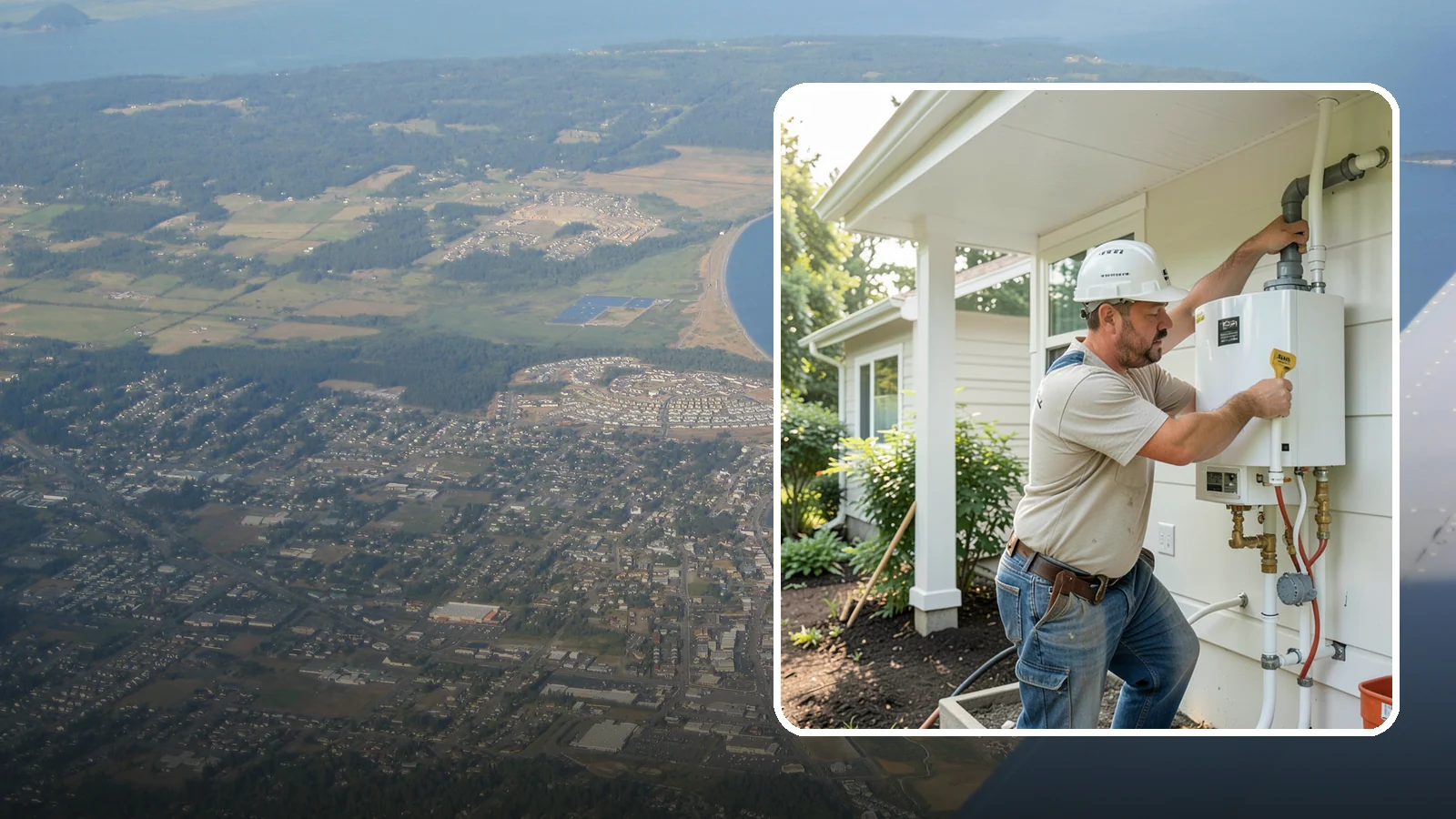 Tankless Water Heater Installation in Oak Harbor, Island County, WA - Tankless water heater installation delivering endless hot water and lower standby energy loss.