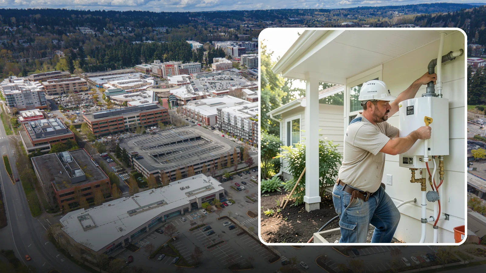 Tankless Water Heater Installation in Redmond, King County, WA - Tankless water heater installation delivering endless hot water and lower standby energy loss.