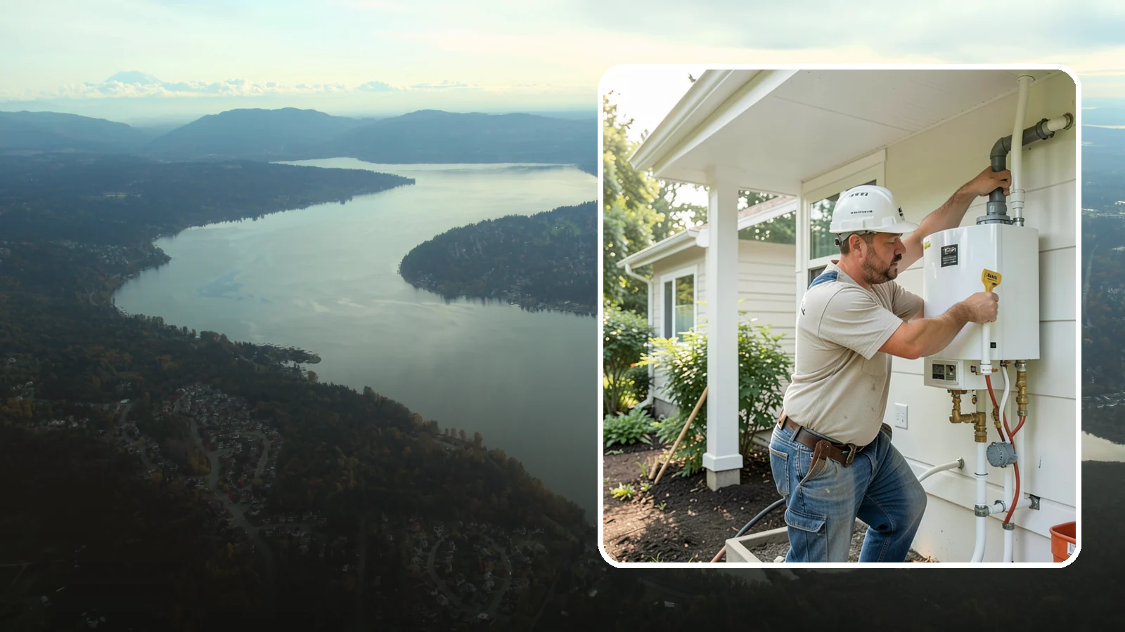 Tankless Water Heater Installation in Sammamish, King County, WA - Tankless water heater installation delivering endless hot water and lower standby energy loss.