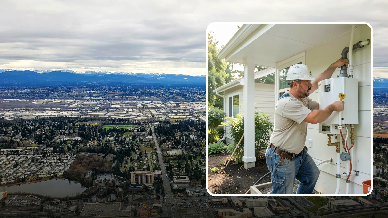 Tankless Water Heater Installation in SeaTac, King County, WA - Tankless water heater installation delivering endless hot water and lower standby energy loss.