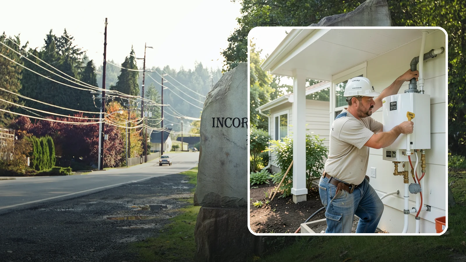Tankless Water Heater Installation in Wilkeson, Pierce County, WA - Tankless water heater installation delivering endless hot water and lower standby energy loss.