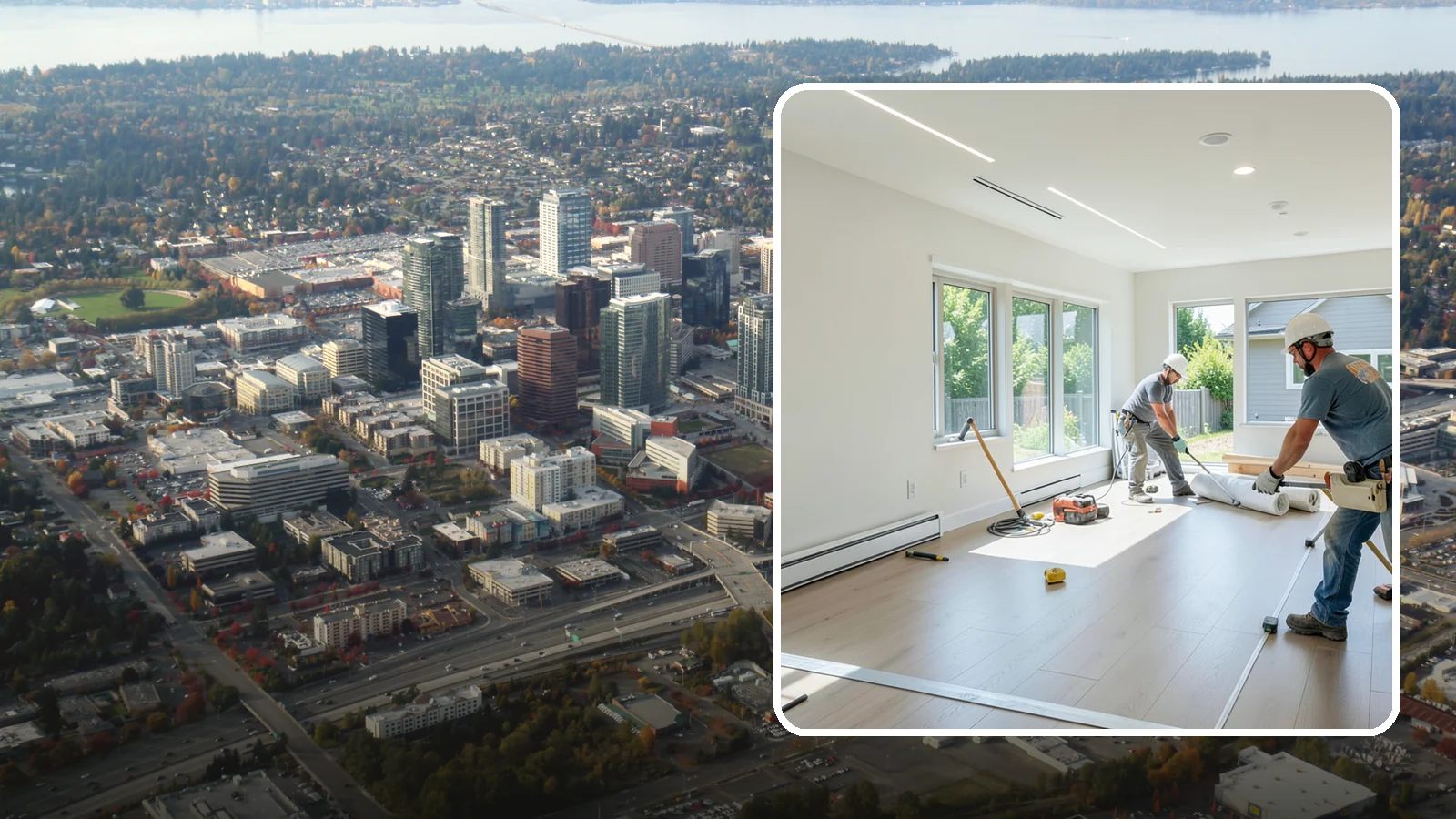 Tenant Improvement in Bellevue, King County, WA - Build-out of leased commercial space to fit a new tenant's operations and brand.