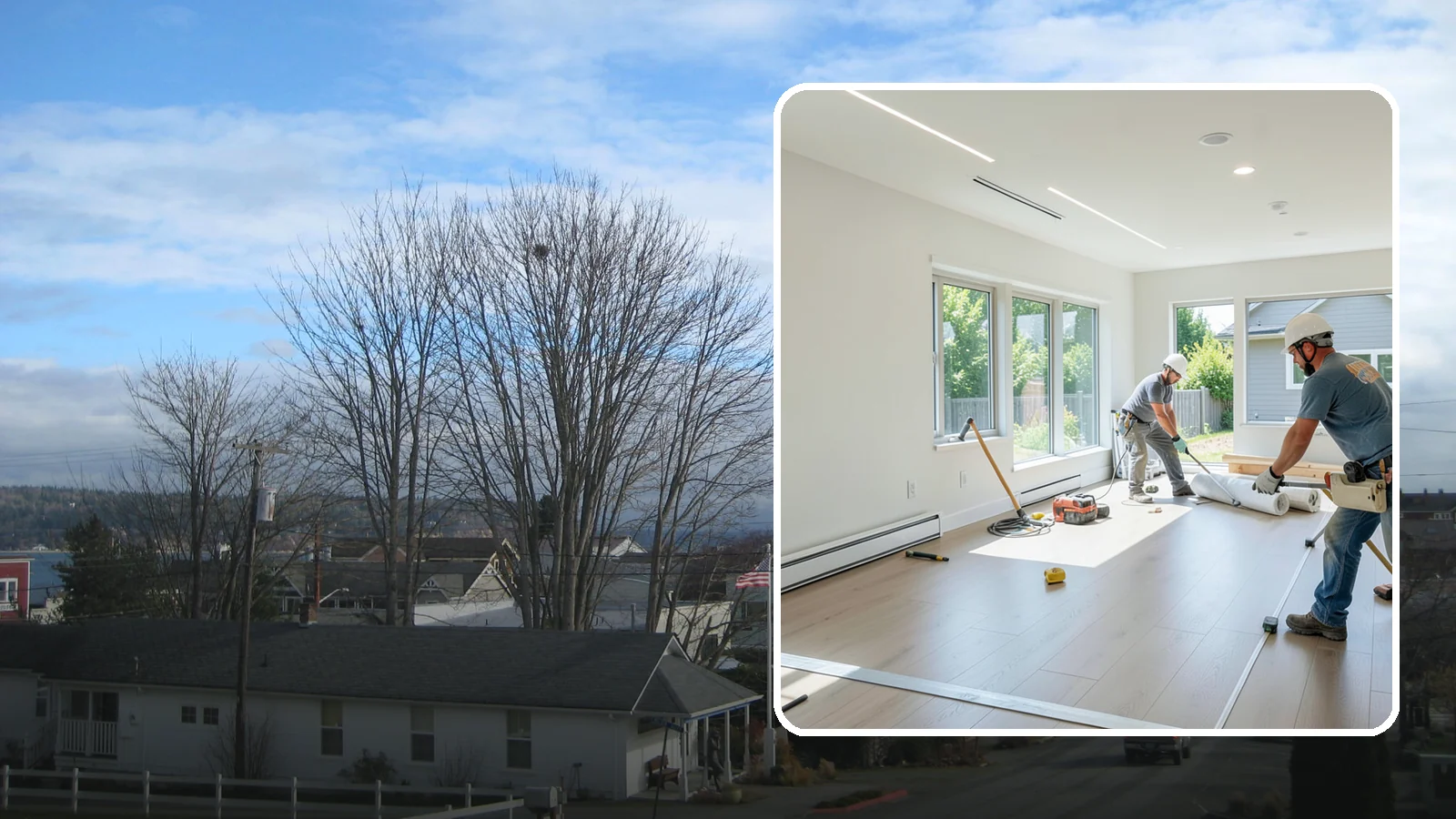 Tenant Improvement in Langley, Island County, WA - Build-out of leased commercial space to fit a new tenant's operations and brand.