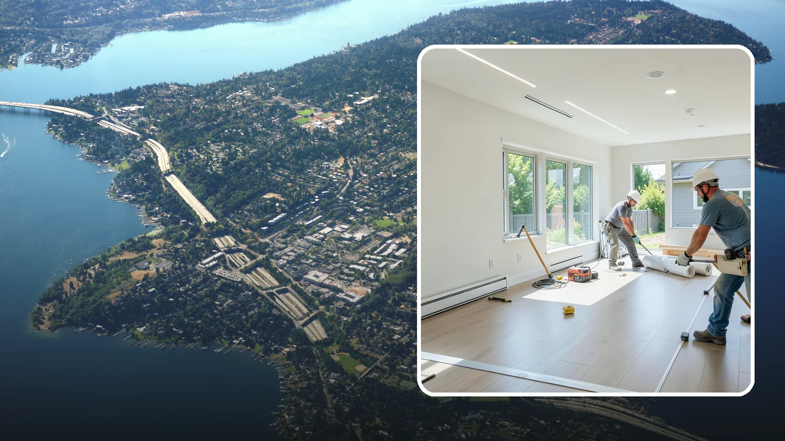 Tenant Improvement in Mercer Island, King County, WA - Build-out of leased commercial space to fit a new tenant's operations and brand.