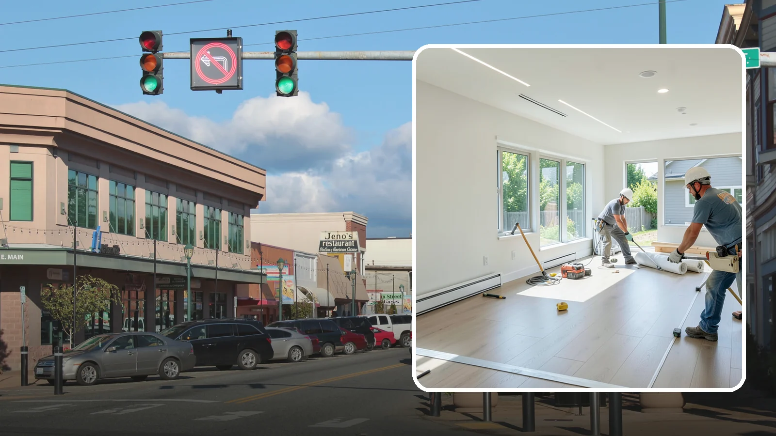 Tenant Improvement in Monroe, Snohomish County, WA - Build-out of leased commercial space to fit a new tenant's operations and brand.