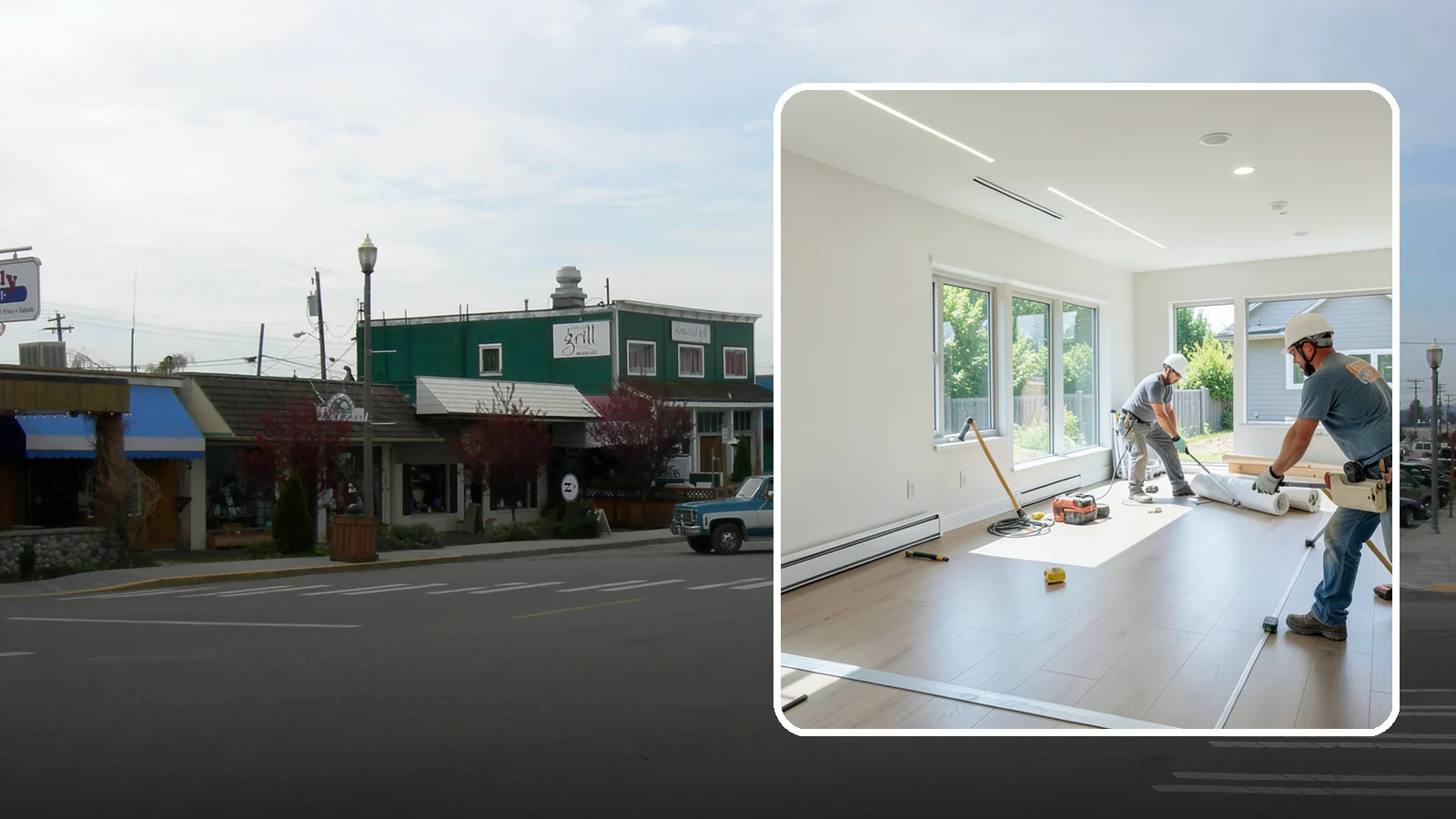 Tenant Improvement in Stanwood, Snohomish County, WA - Build-out of leased commercial space to fit a new tenant's operations and brand.