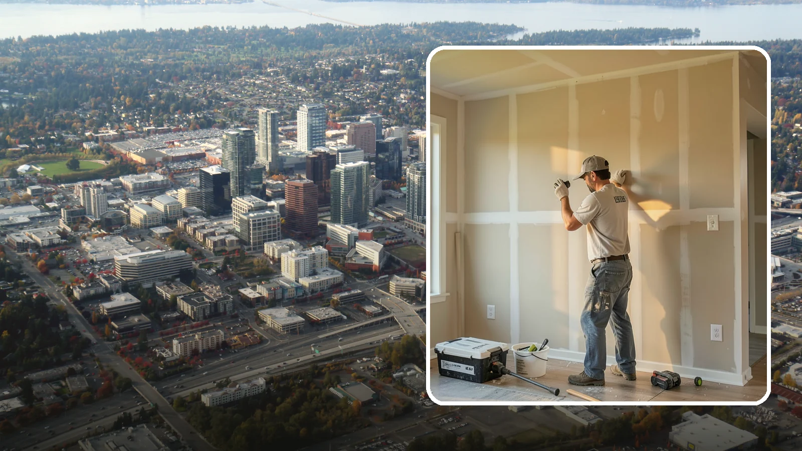 Texture Matching in Bellevue, King County, WA - Texture matching blends new drywall repairs into the surrounding wall or ceiling pattern.