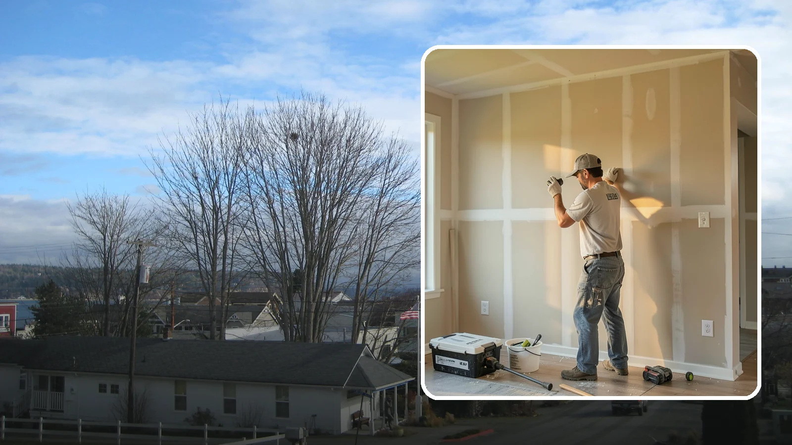 Texture Matching in Langley, Island County, WA - Texture matching blends new drywall repairs into the surrounding wall or ceiling pattern.
