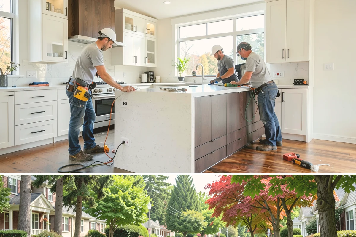 Three-Season Porch in Beaux Arts Village, King County, WA - Summer construction lets you enjoy the finished three-season porch through the beautiful Northwest fall.