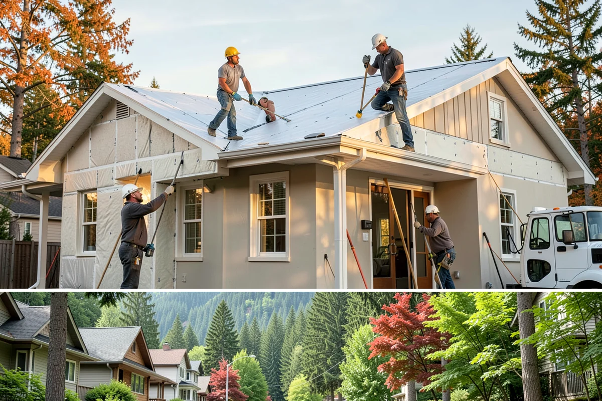 Three-Season Porch in Darrington, Snohomish County, WA - Summer construction lets you enjoy the finished three-season porch through the beautiful Northwest fall.