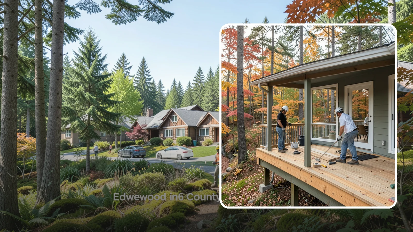 Three-Season Porch in Edgewood, Pierce County, WA - Three-season porch construction that extends comfortable living across spring, summer, and fall.