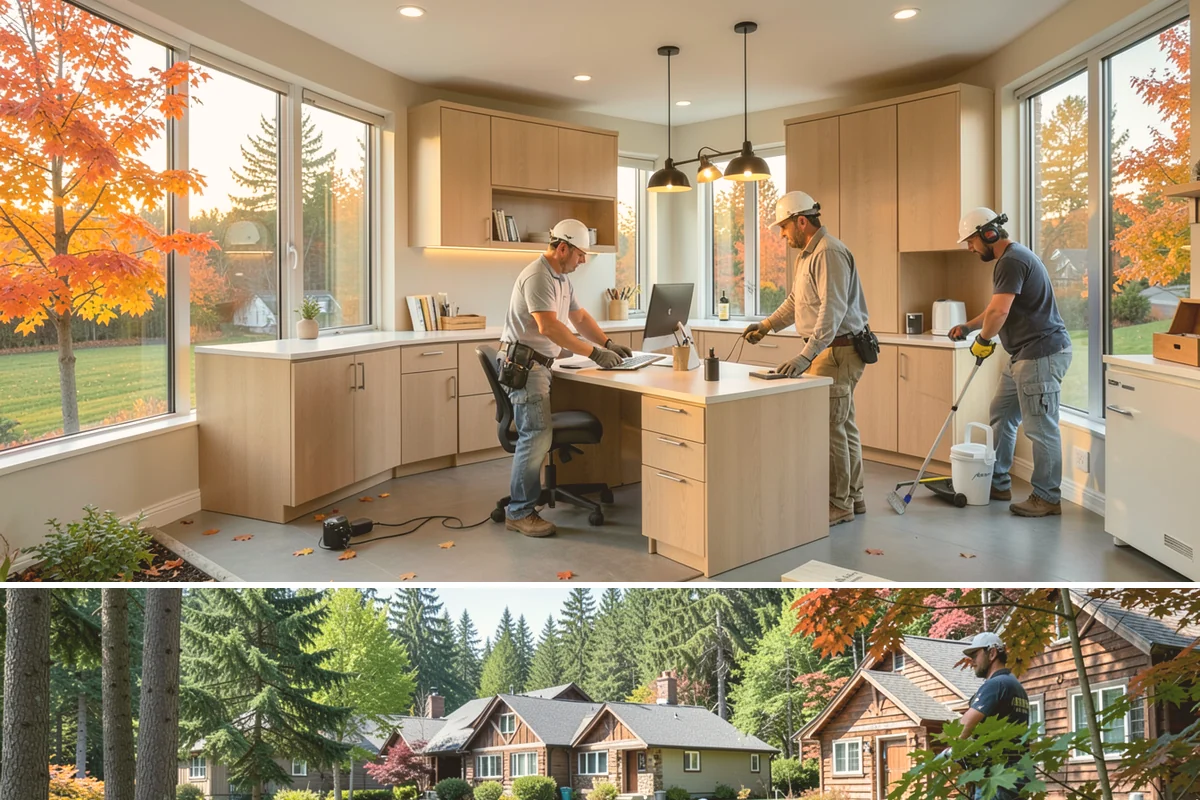 Three-Season Porch in Edgewood, Pierce County, WA - Summer construction lets you enjoy the finished three-season porch through the beautiful Northwest fall.