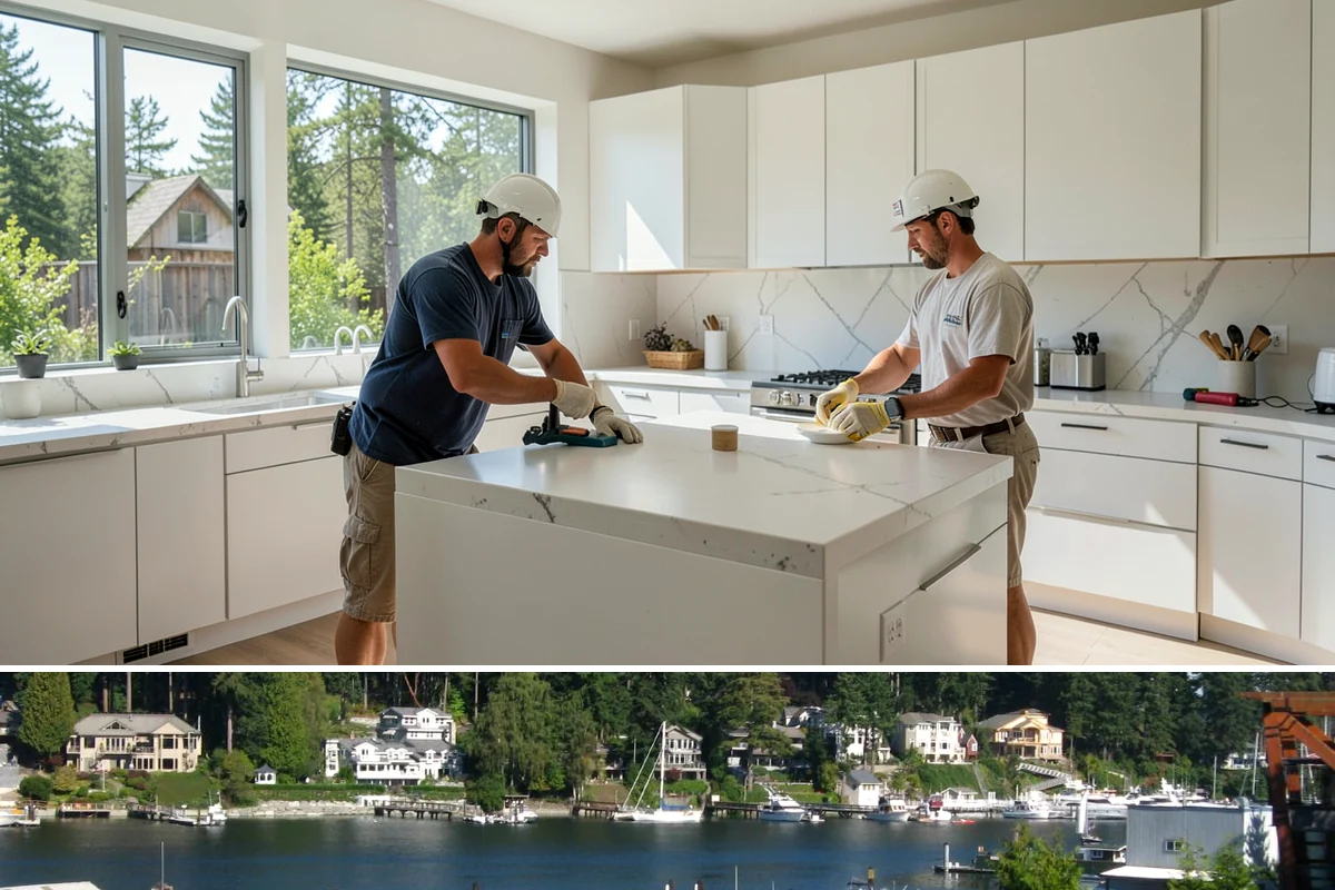 Three-Season Porch in Gig Harbor, Pierce County, WA - Summer construction lets you enjoy the finished three-season porch through the beautiful Northwest fall.