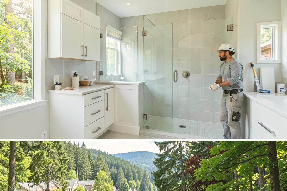 Three-Season Porch in Lake Forest Park, King County, WA - Summer construction lets you enjoy the finished three-season porch through the beautiful Northwest fall.