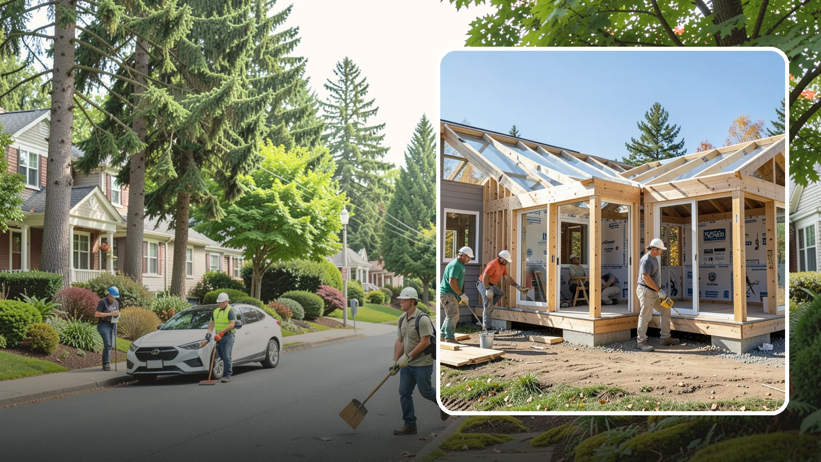 Three-Season Room Construction in Beaux Arts Village, King County, WA - A partially conditioned enclosed room ideal for spring, summer, and fall use.