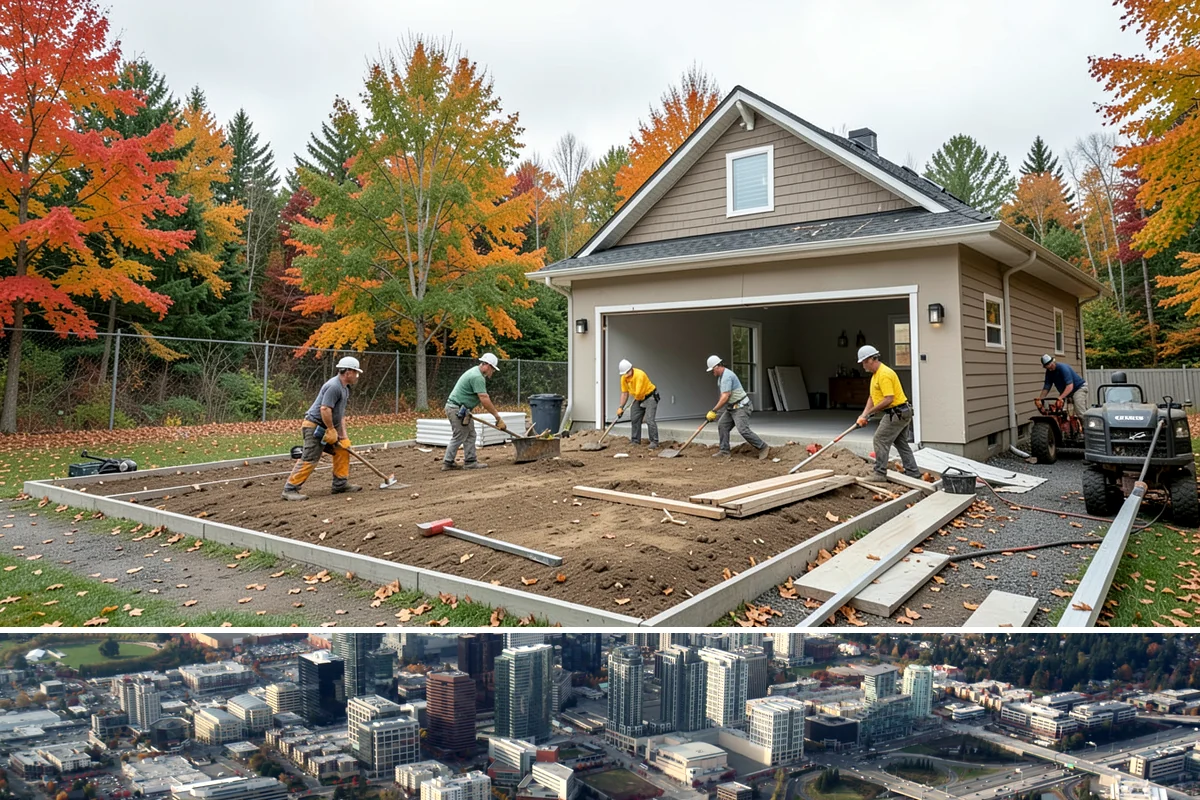 Three-Season Room Construction in Bellevue, King County, WA - Building in late spring lets you enjoy the finished room through the best of the summer and fall.