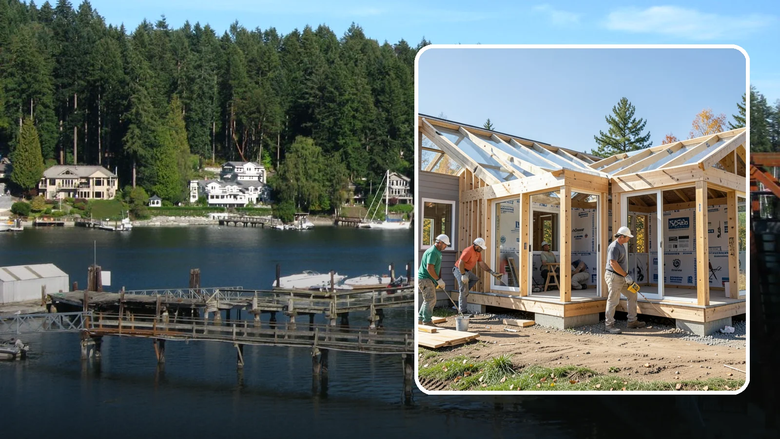 Three-Season Room Construction in Gig Harbor, Pierce County, WA - A partially conditioned enclosed room ideal for spring, summer, and fall use.