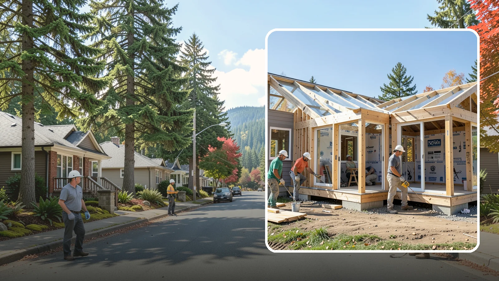 Three-Season Room Construction in Hunts Point, King County, WA - A partially conditioned enclosed room ideal for spring, summer, and fall use.
