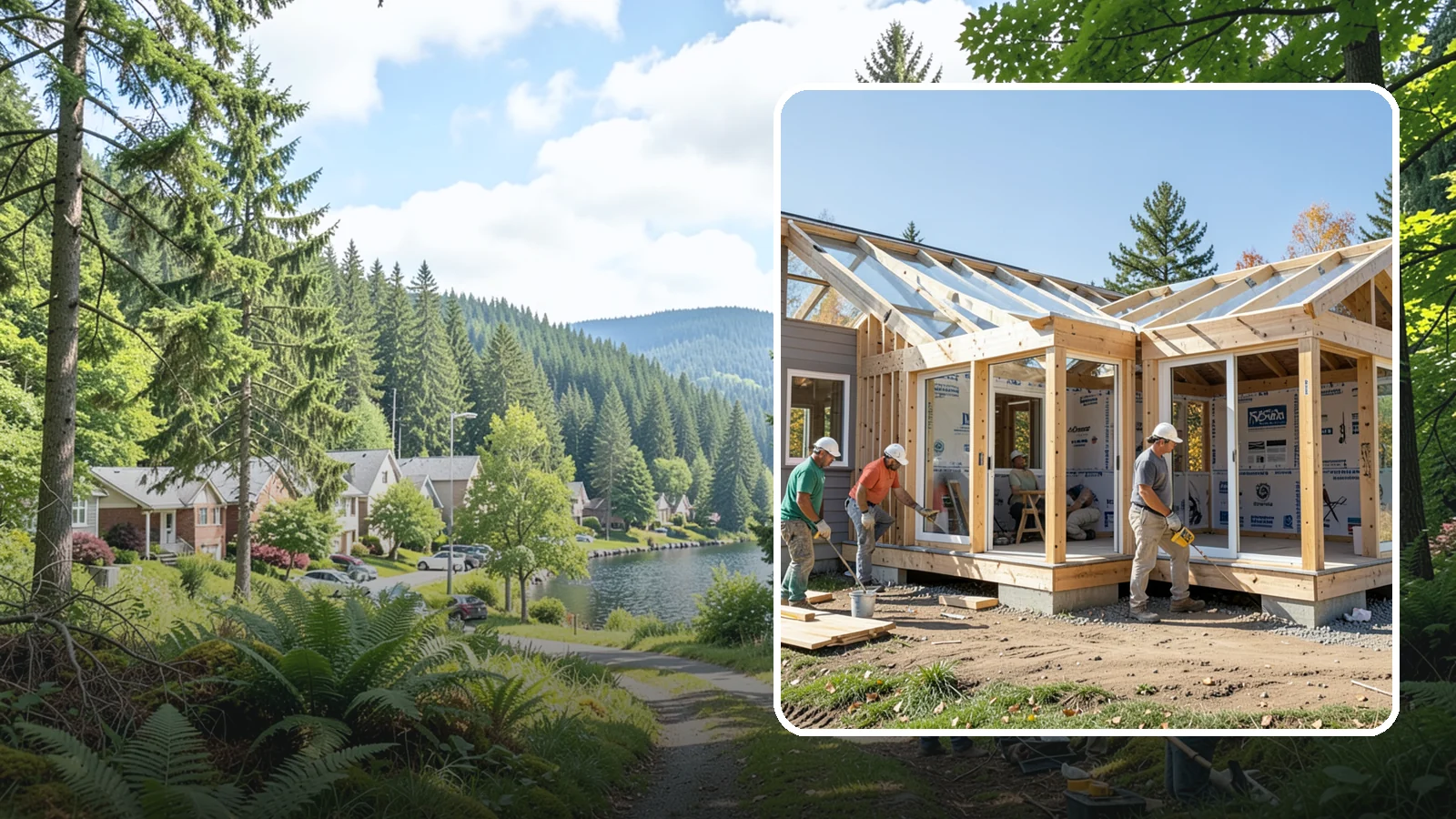 Three-Season Room Construction in Lake Forest Park, King County, WA - A partially conditioned enclosed room ideal for spring, summer, and fall use.