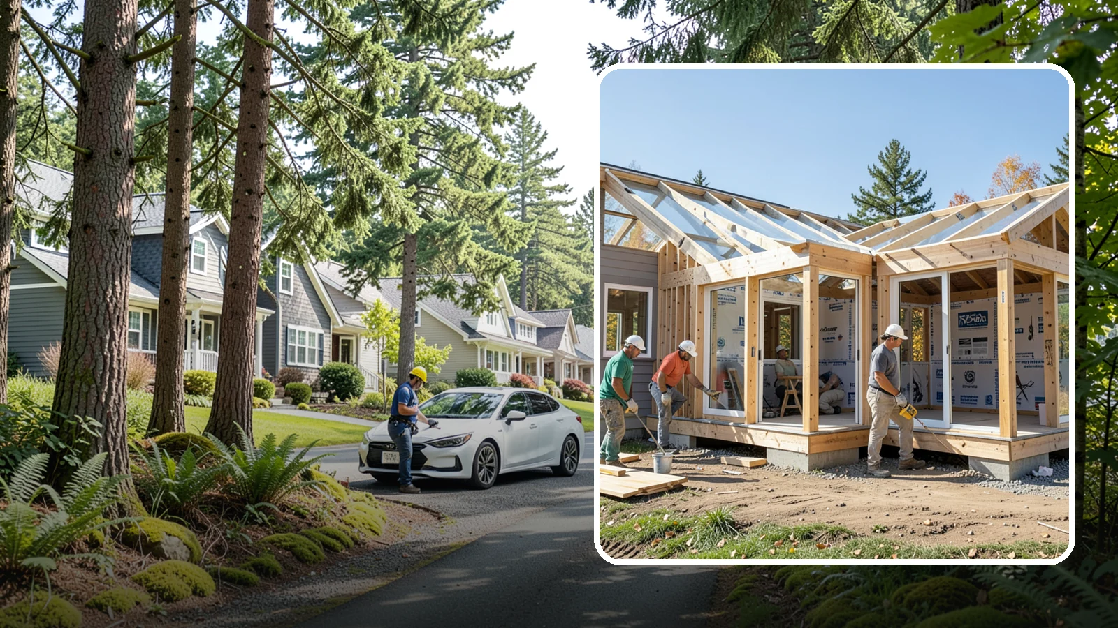 Three-Season Room Construction in Normandy Park, King County, WA - A partially conditioned enclosed room ideal for spring, summer, and fall use.