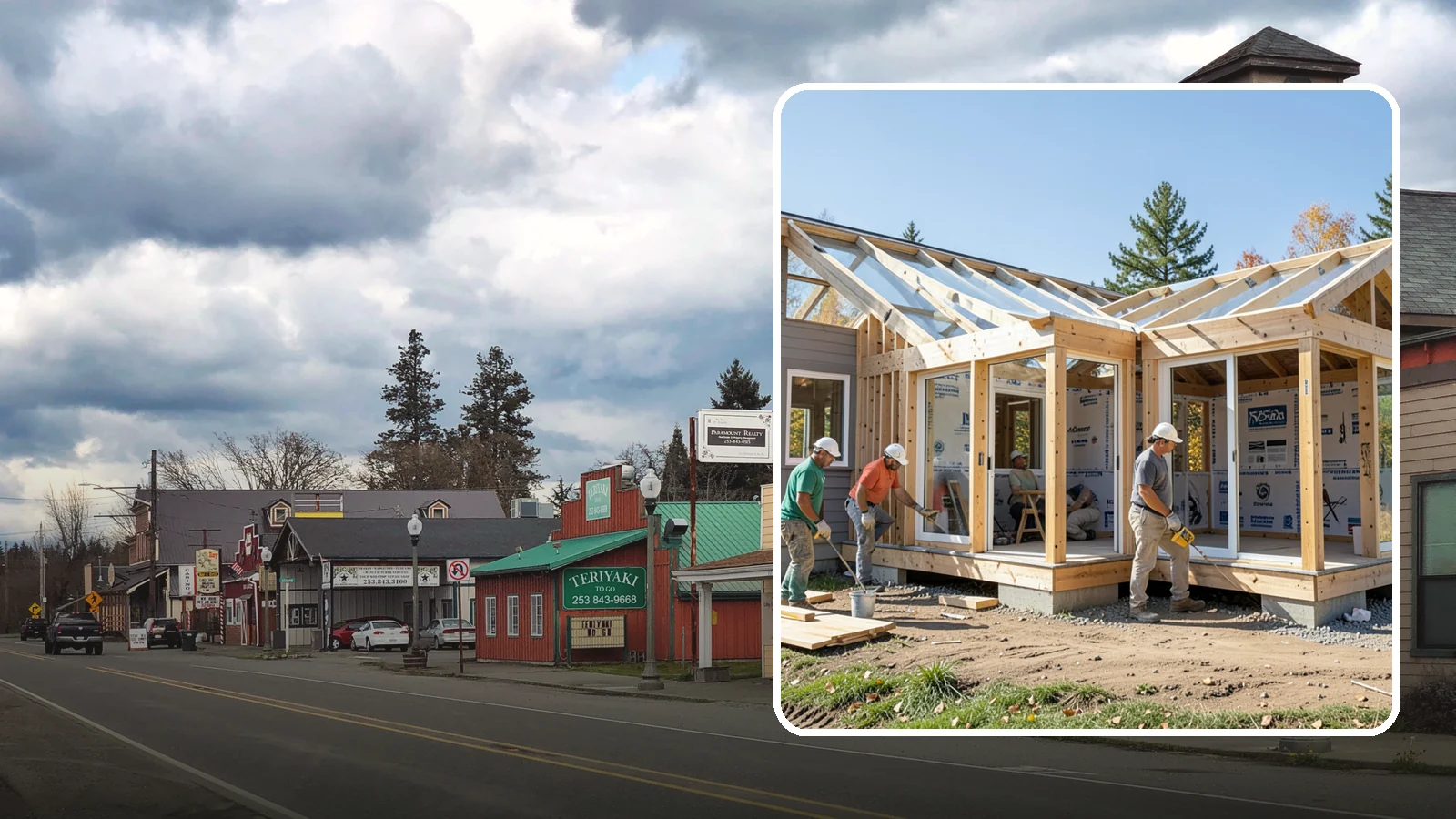 Three-Season Room Construction in Roy, Pierce County, WA - A partially conditioned enclosed room ideal for spring, summer, and fall use.