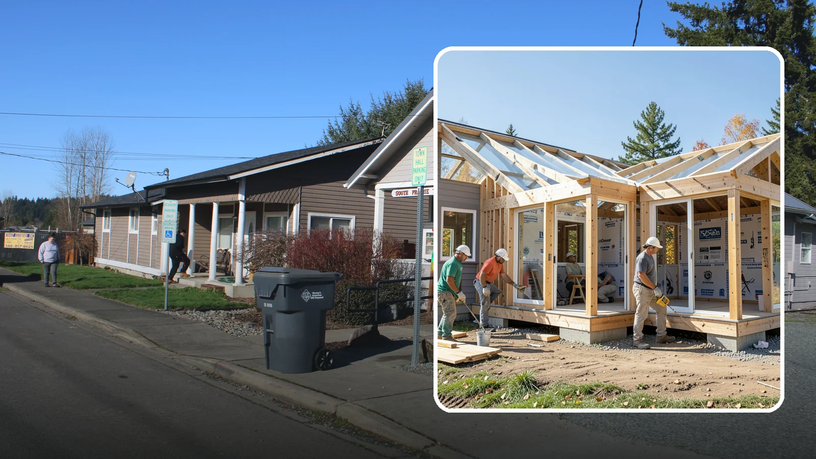 Three-Season Room Construction in South Prairie, Pierce County, WA - A partially conditioned enclosed room ideal for spring, summer, and fall use.