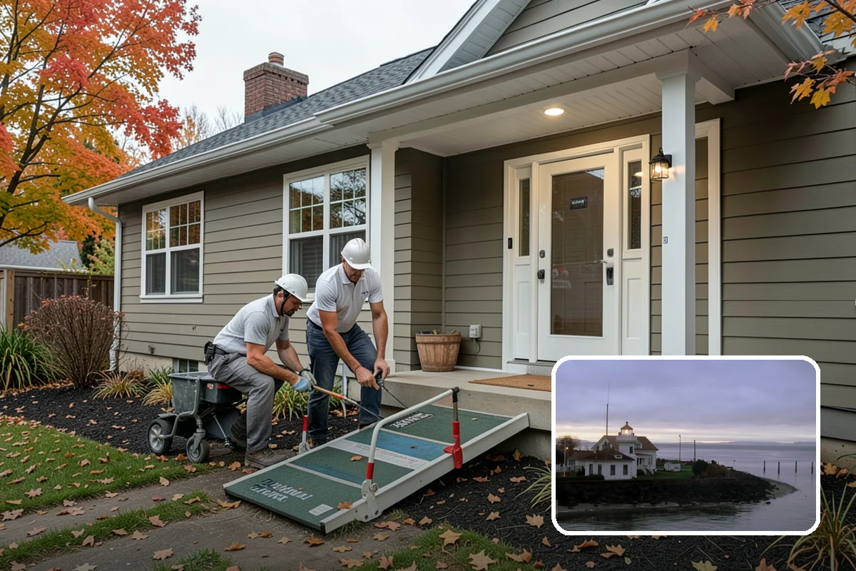 Threshold Ramp Installation in Mukilteo, Snohomish County, WA - Eliminates trip and roll-over hazards at door sills