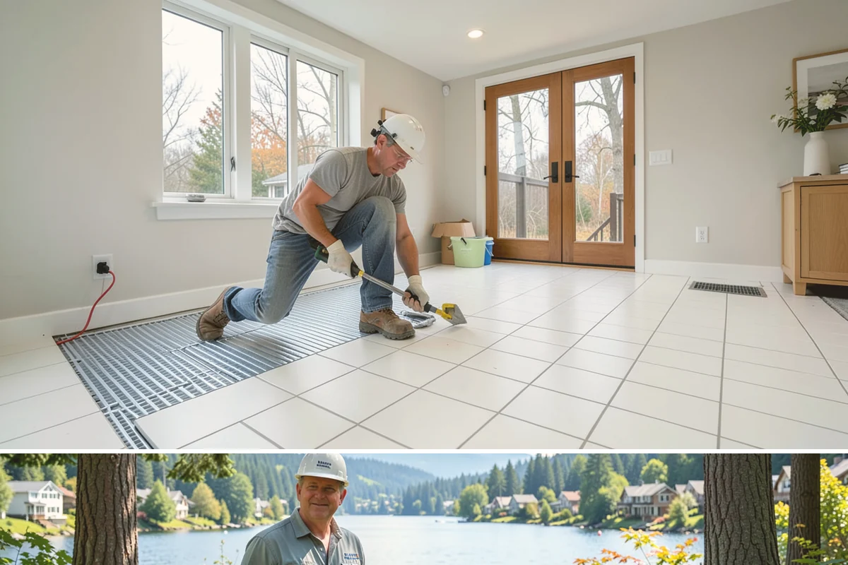 Tile Flooring Installation in Milton, King County, WA - Tile installs comfortably in any season since the work happens indoors, though adequate drying time matters during damp winter...