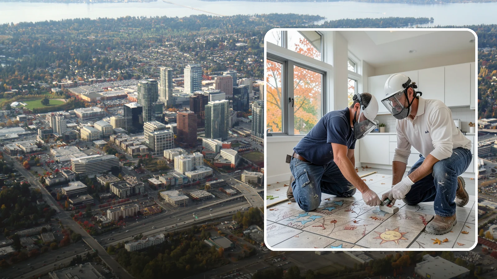 Tile Installation in Bellevue, King County, WA - Professional tile installation for floors, walls, and features throughout your Puget Sound home.