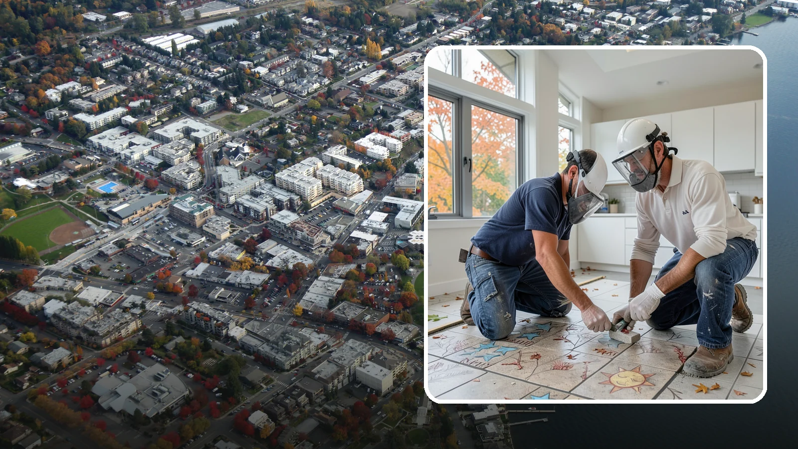 Tile Installation in Kirkland, King County, WA - Professional tile installation for floors, walls, and features throughout your Puget Sound home.