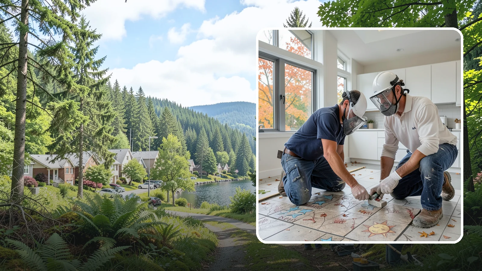 Tile Installation in Lake Forest Park, King County, WA - Professional tile installation for floors, walls, and features throughout your Puget Sound home.