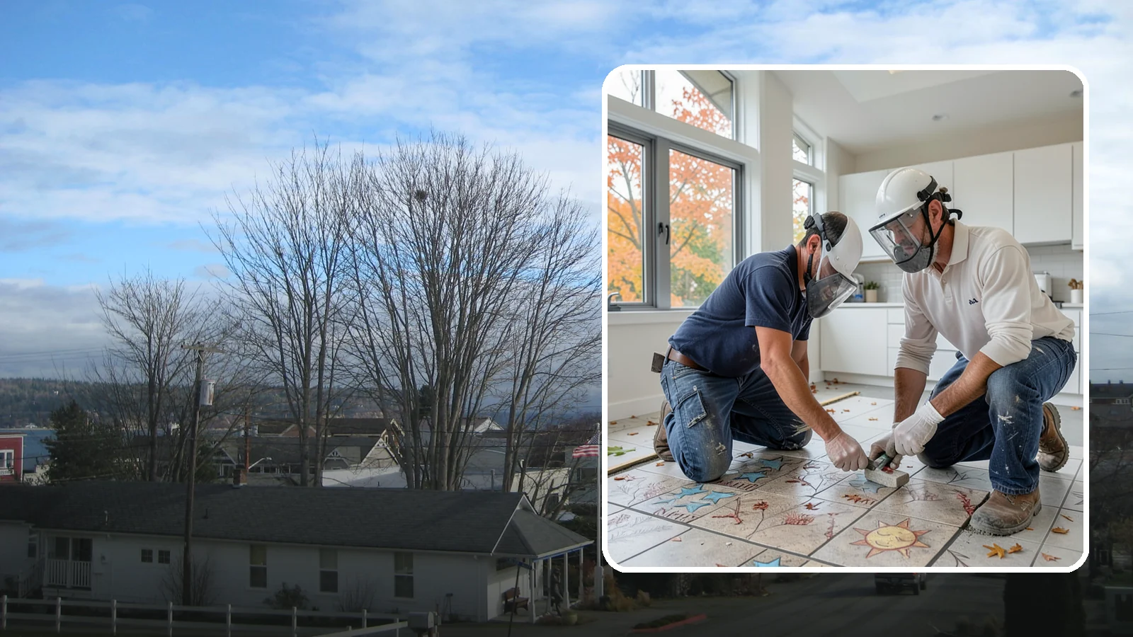 Tile Installation in Langley, Island County, WA - Professional tile installation for floors, walls, and features throughout your Puget Sound home.