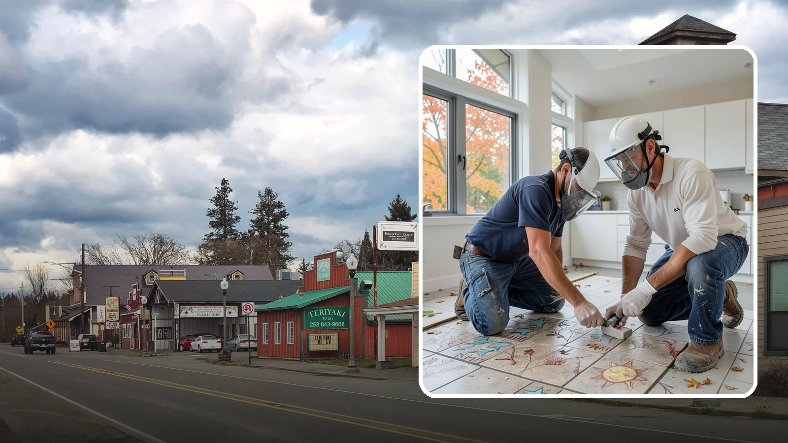 Tile Installation in Roy, Pierce County, WA - Professional tile installation for floors, walls, and features throughout your Puget Sound home.