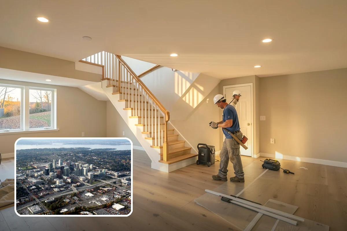 Tile Removal in Bellevue, King County, WA - Dust containment that protects the rest of your home