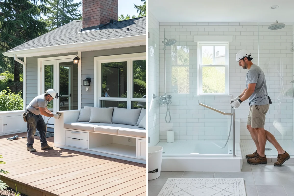 Tile Removal in Des Moines, King County, WA - Mask and protect adjacent areas for dust control