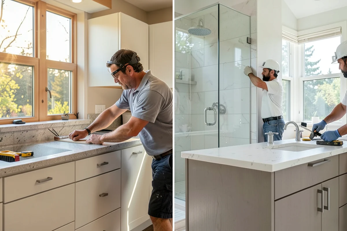 Tile Removal in Everett, Snohomish County, WA - Mask and protect adjacent areas for dust control