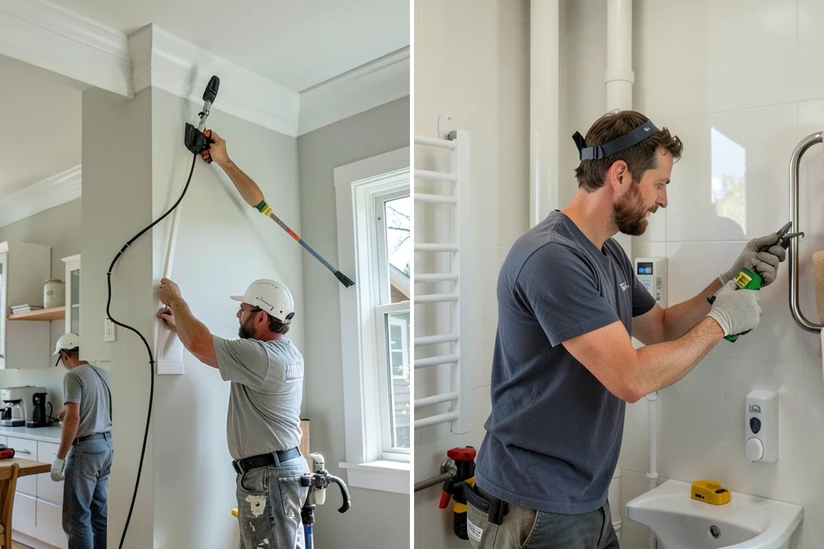 Tile Removal in Federal Way, King County, WA - Mask and protect adjacent areas for dust control