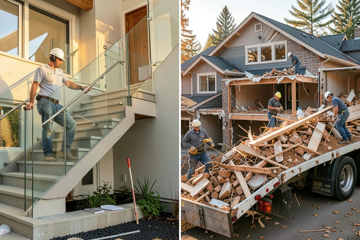 Tile Removal in Fircrest, Pierce County, WA - Mask and protect adjacent areas for dust control