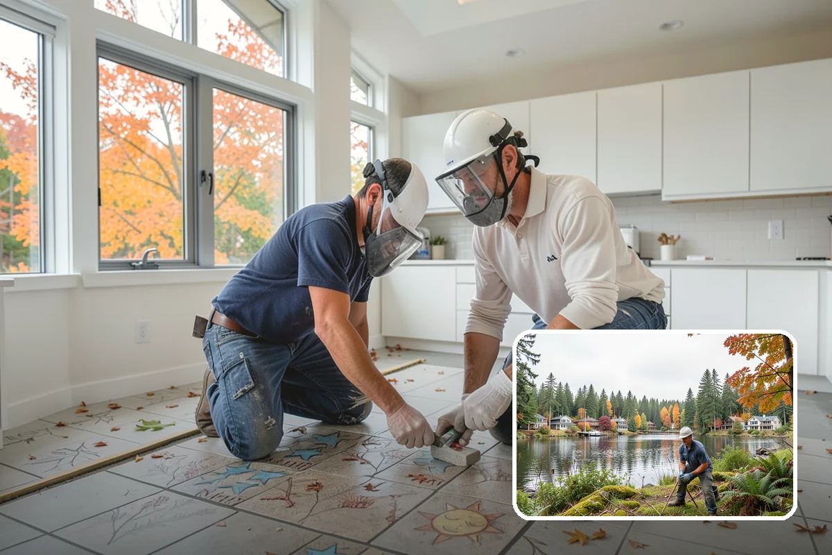 Tile Removal in La Conner, Skagit County, WA - Dust containment that protects the rest of your home