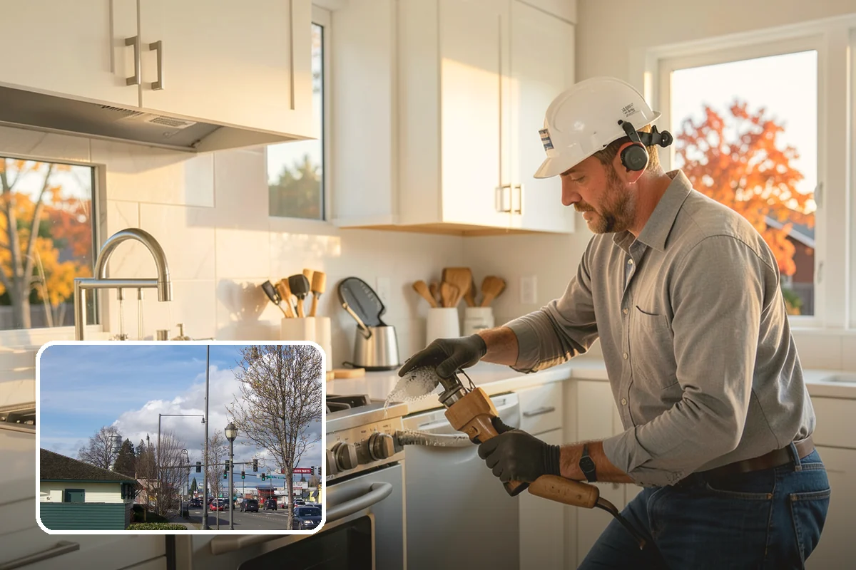 Tile Removal in Marysville, Snohomish County, WA - Dust containment that protects the rest of your home