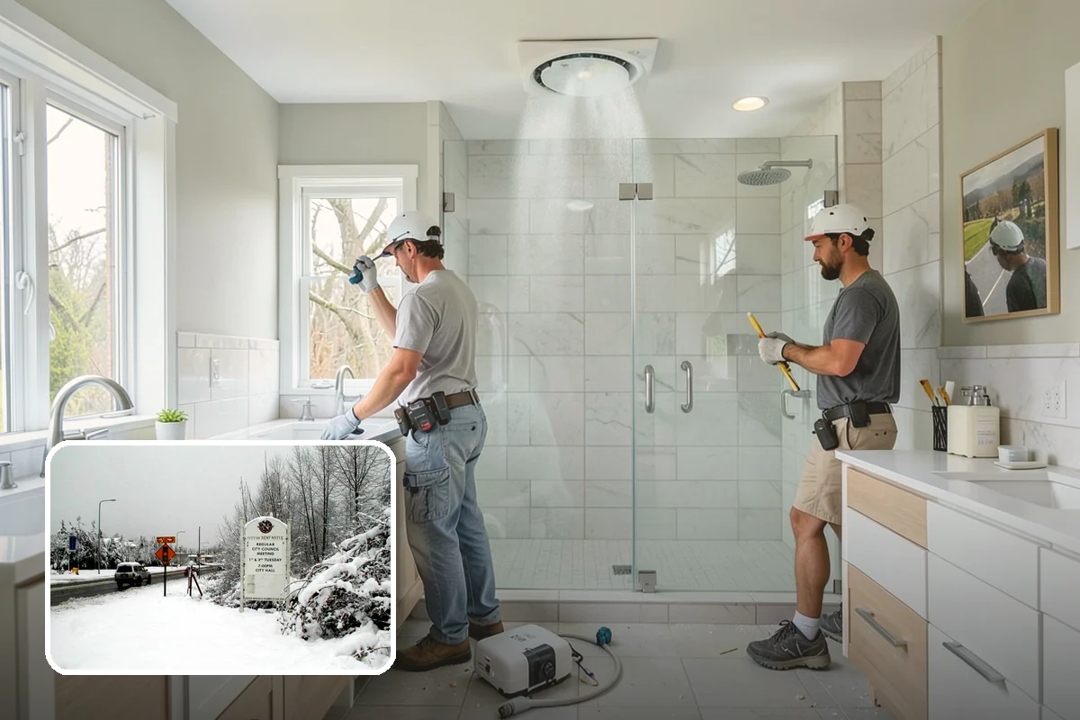 Tile Removal in Newcastle, King County, WA - Dust containment that protects the rest of your home