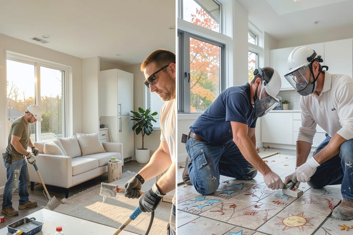 Tile Removal in Roy, Pierce County, WA - Mask and protect adjacent areas for dust control
