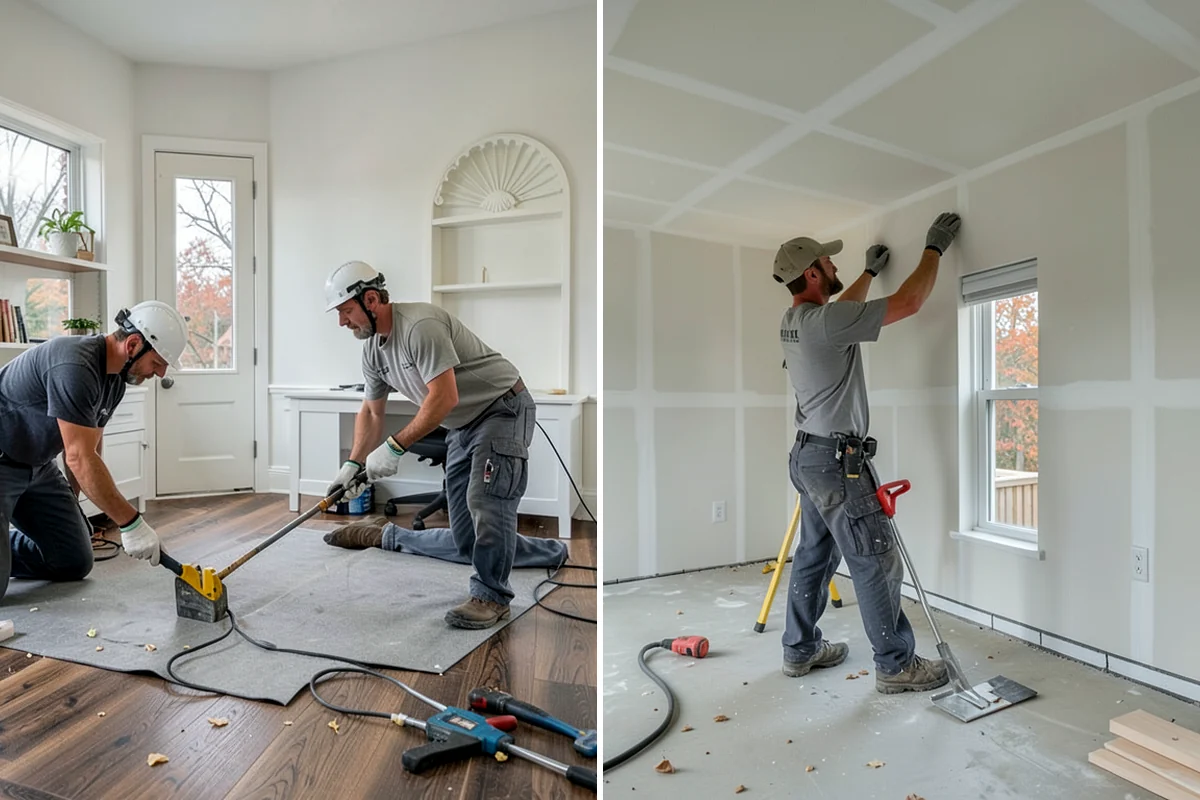 Tile Removal in Snoqualmie, King County, WA - Mask and protect adjacent areas for dust control