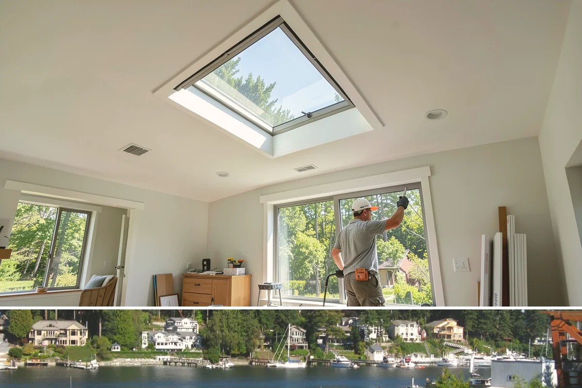 Tile Roof Installation in Gig Harbor, Pierce County, WA - Dry summer conditions keep the underlayment protected while tiles are set and detailed.