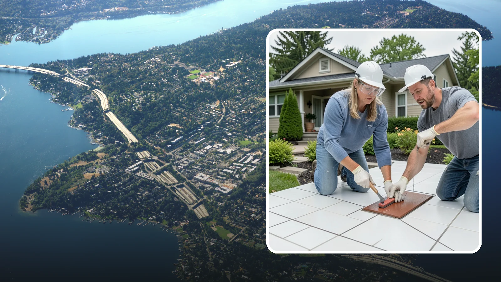 Tile Sealing in Mercer Island, King County, WA - Penetrating sealers applied to porous tile and grout for stain and moisture protection.